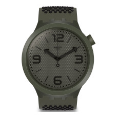 Swatch BBBUBBLES SO27M100 – Αναλογικό Ρολόι Unisex με Γκρι Καντράν και Πράσινο Λουράκι